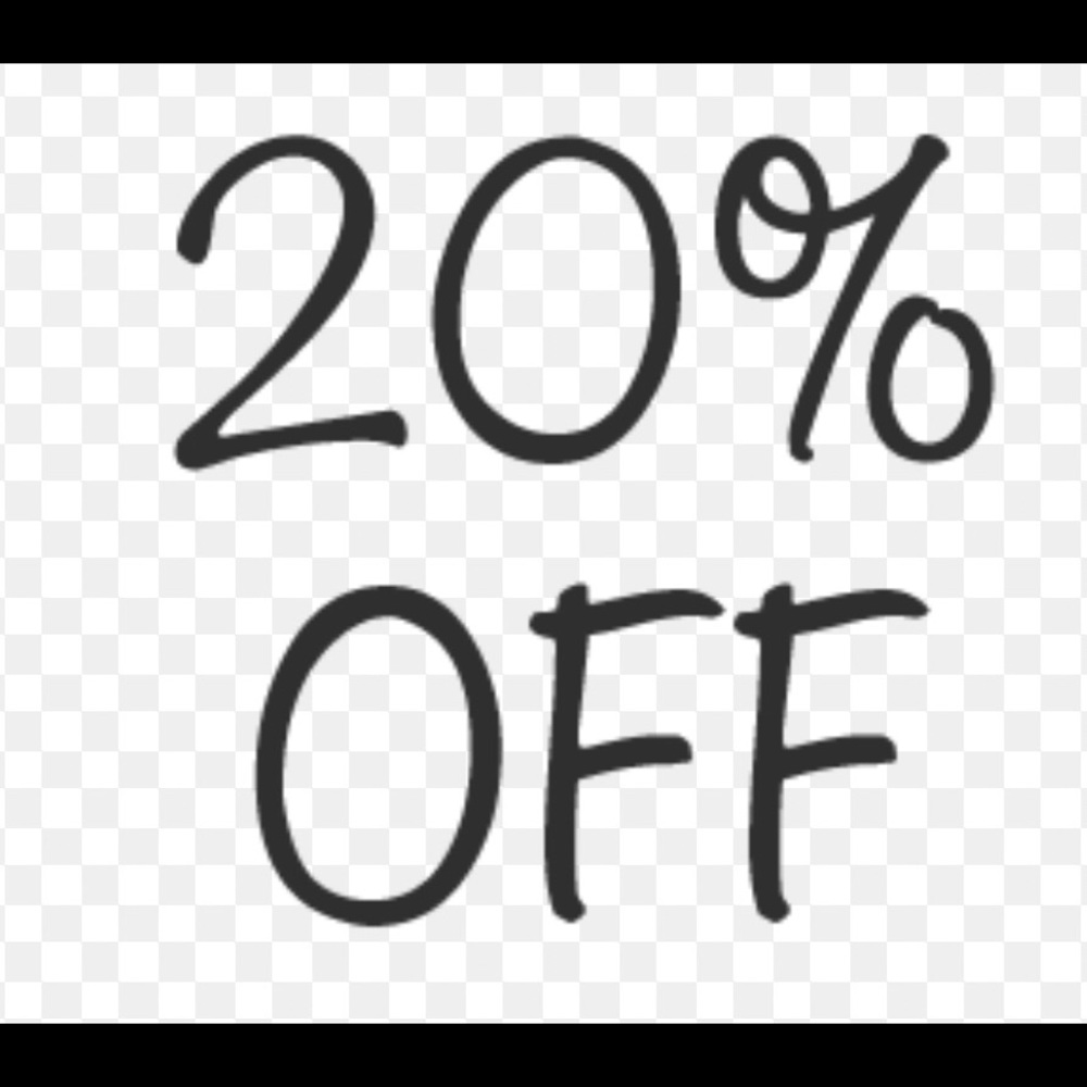 TODAY ONLY 20% off your purchase!
